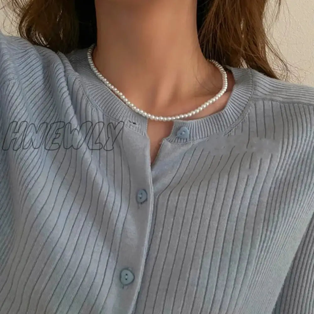 Hnewly Trendy Love Heart Pearl Choker Necklace Female Personality Party Fashion Clavicle Collier
