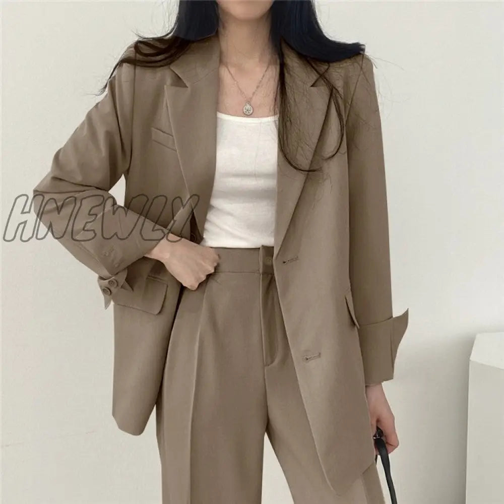 Hnewly Trendy Office Outfits New Fashion Vintage Blazer Pants Suit Ol Elegant Business Wear Blazers