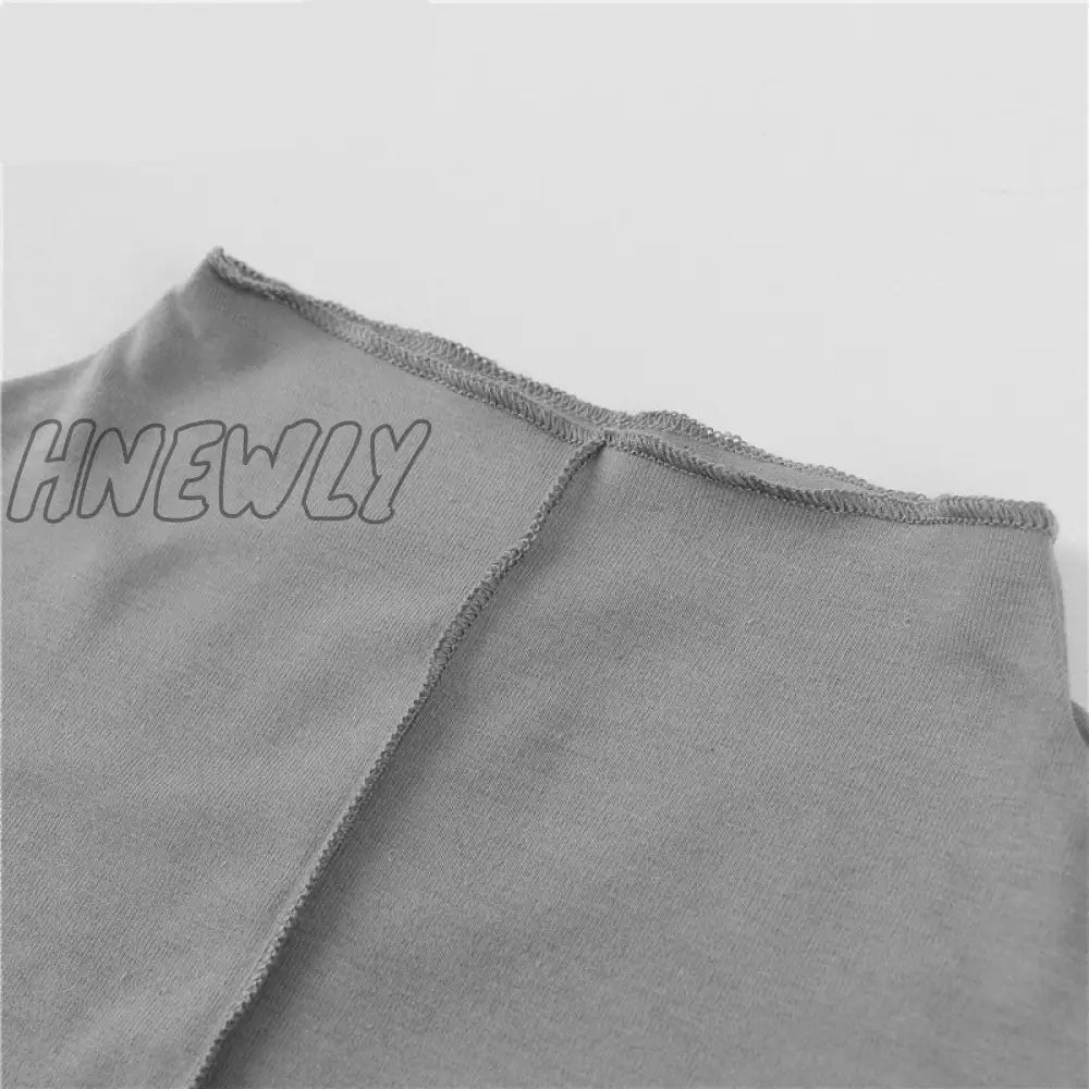 Hnewly Turtleneck Y2K Long Sleeve T Shirts Women White Autumn Winter Casual Black Basic Gray Sexy