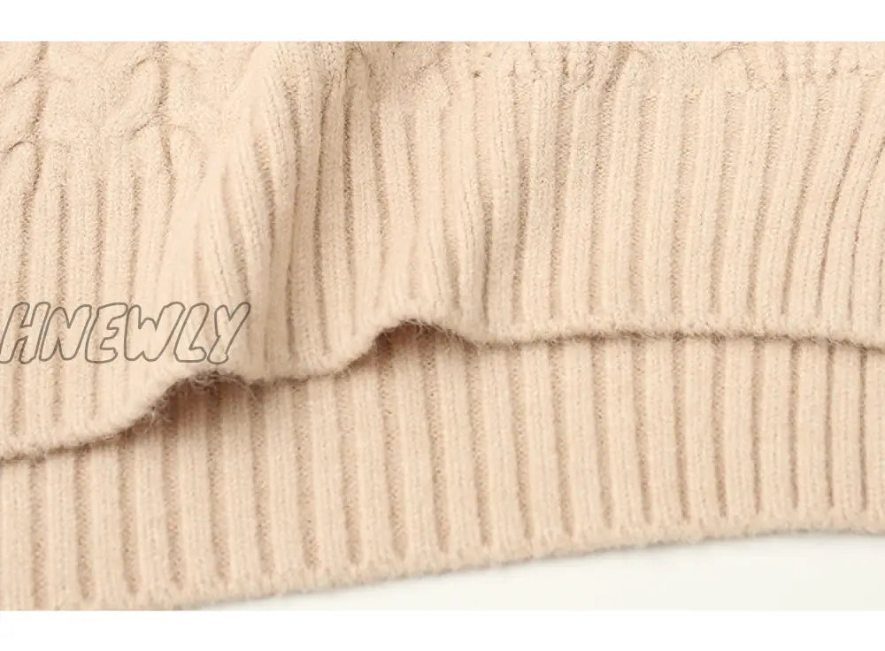 Hnewly Twist Pullover Sweater Vest Women Autumn New Loose Net Red V - Neck Waistcoat Wool Knitted