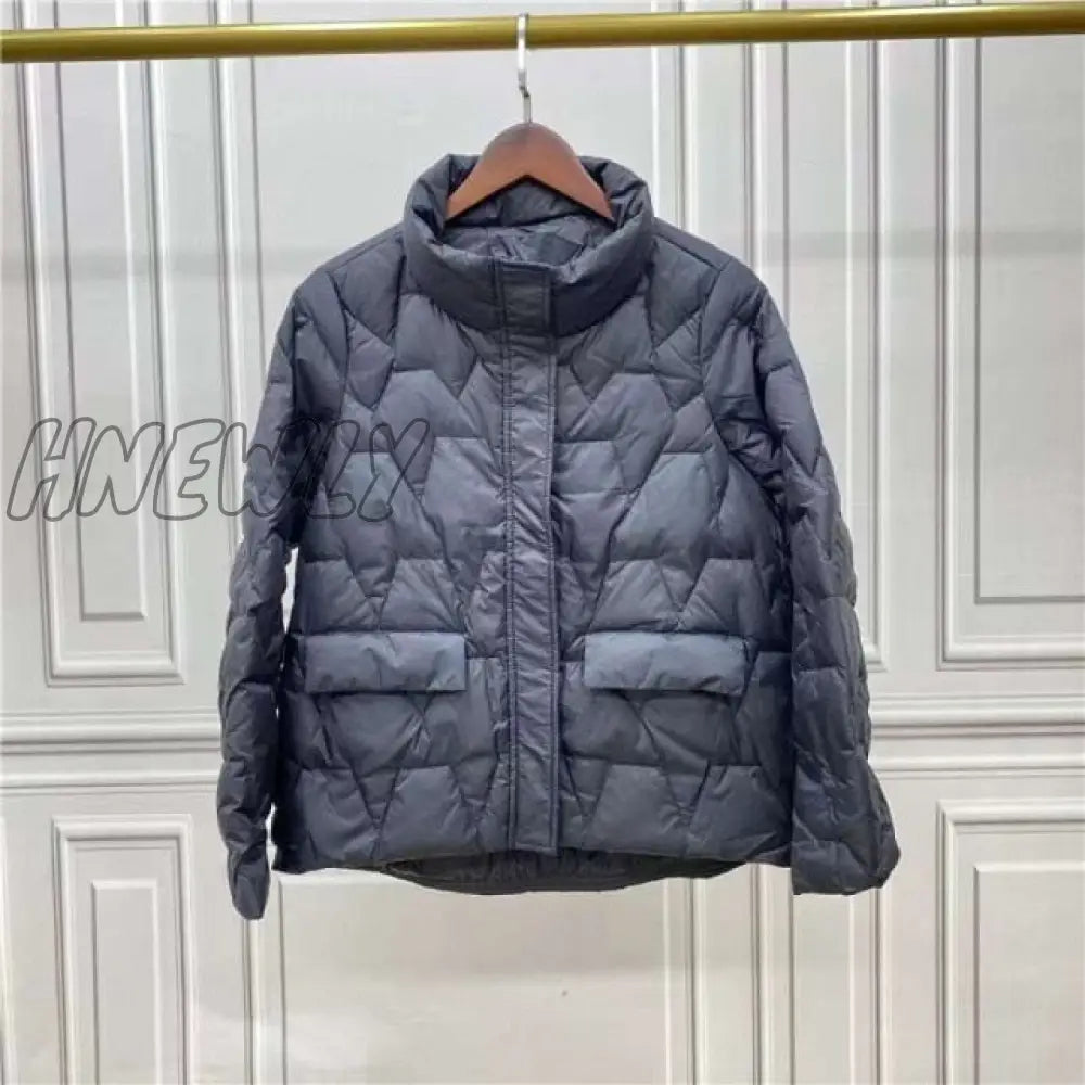 Hnewly Ultra Light Down Jacket Women Winter Stand Collar Feather Puffer Coat 90% White Duck Parkas