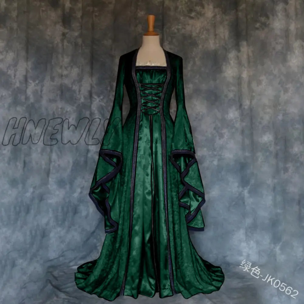Hnewly Victoria Renaissance Medieval Cosplay Halloween Costumes For Women Long Sleeve Middle Ages