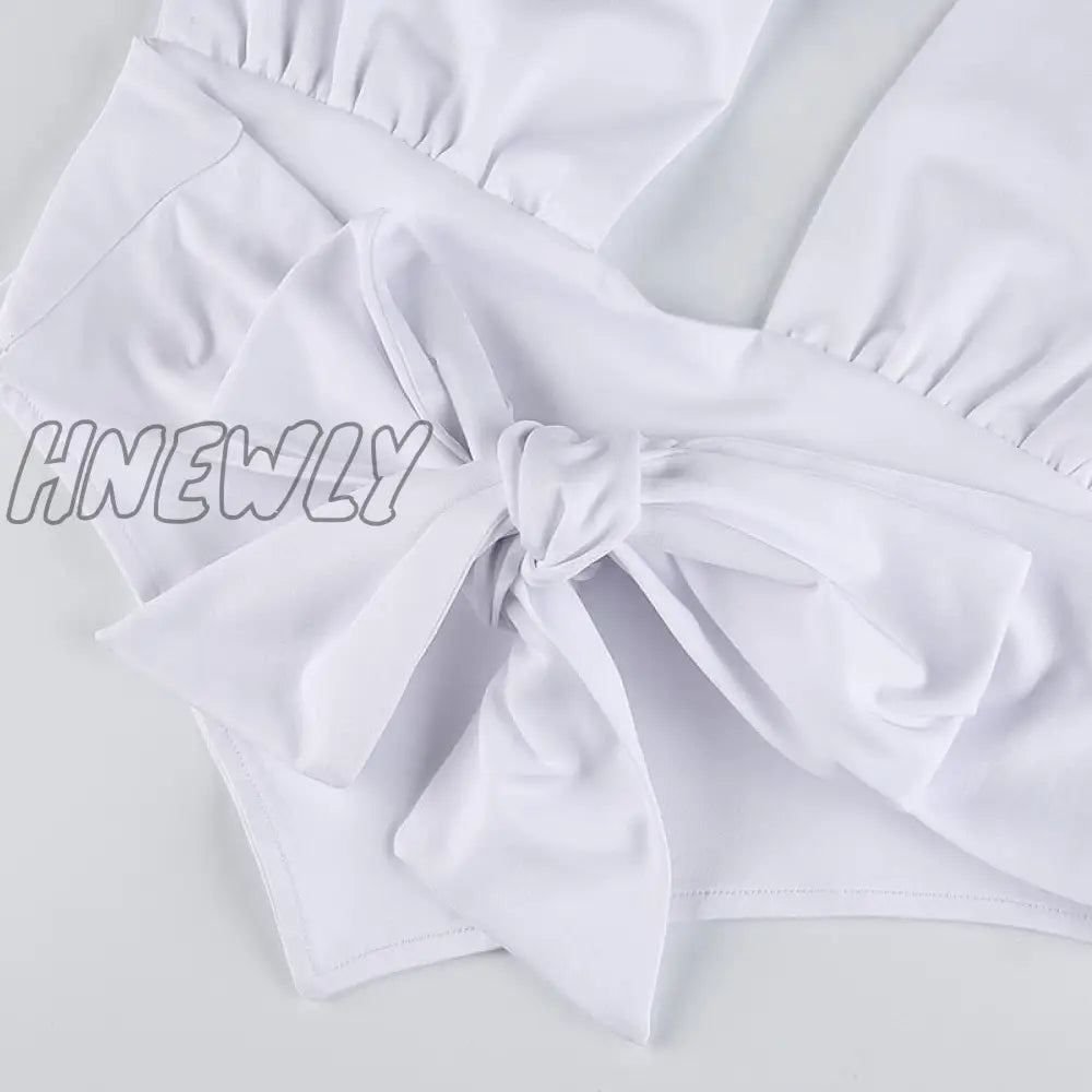 Hnewly Vintage Lace - Up Backless Halter Tops V - Neck Sexy Solid Harajuku Corset Tees Streetwear