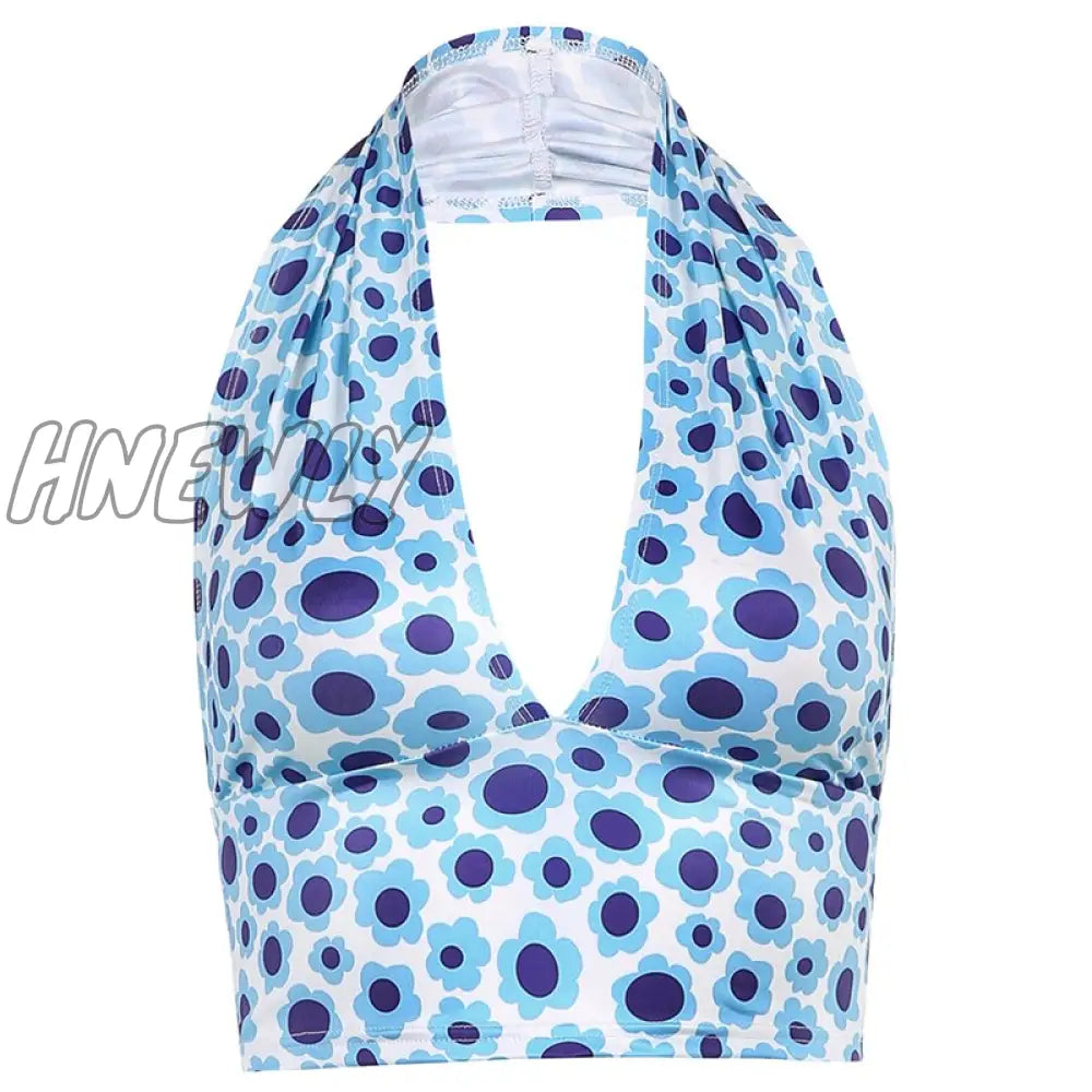 Hnewly Vintage Lace - Up Backless Halter Tops V - Neck Sexy Solid Harajuku Corset Tees Streetwear