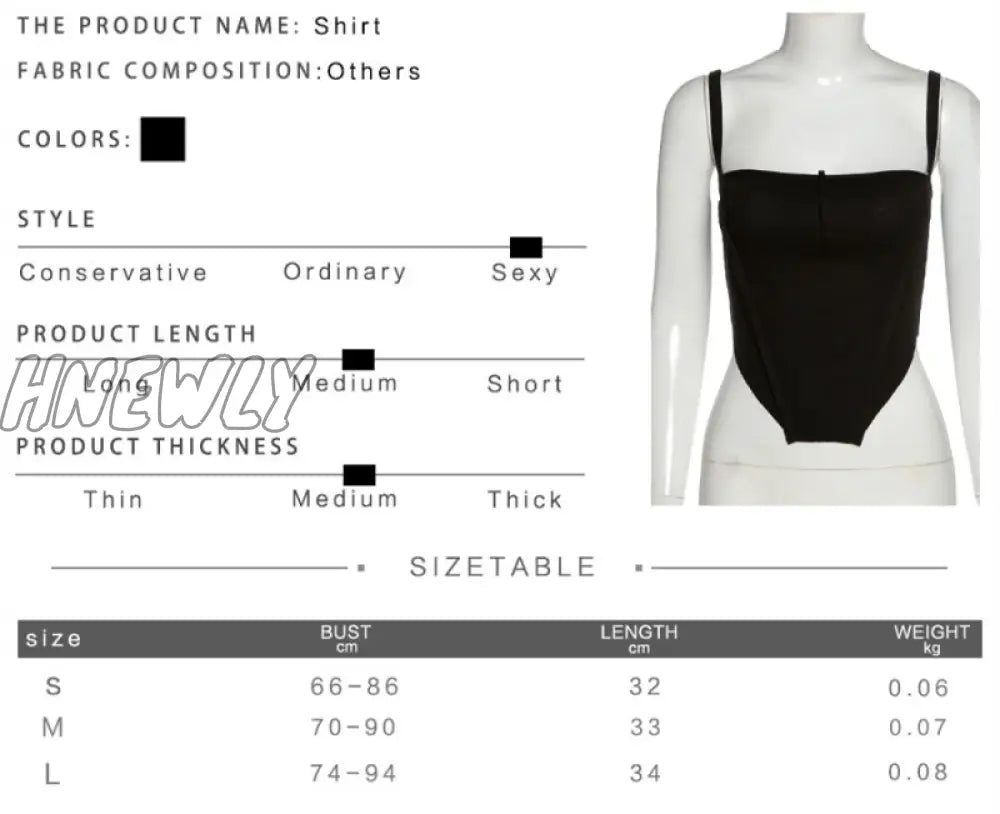 Hnewly Vintage Sexy Corset Tank Top Women Y2K Ribbed Black White Sleeveless Slash Neck Crop