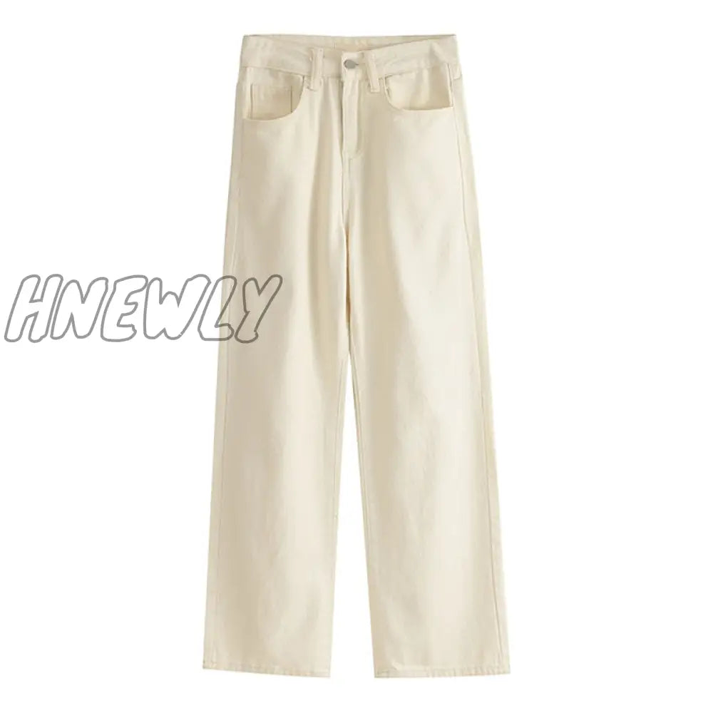 Hnewly Wide Leg Jeans Women’s Spring And Summer High Waist Loose Straight Trousers With Draping