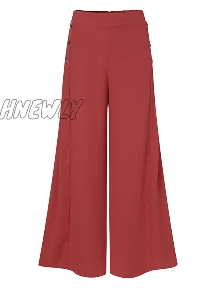 Hnewly Wide Leg Pant Capris Ladies High Waist Pantalon Palazzo Oversized Women Spring Casual Pants