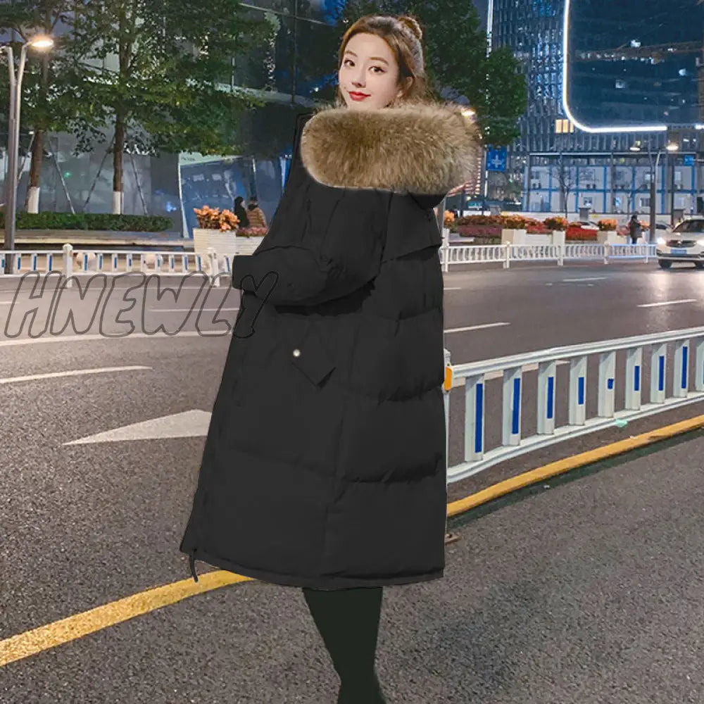 Hnewly Winter Jacket New Loose Cotton - Padded Women’s Mid - Length Thickened Student Down Padded