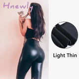 Hnewly Winter Leather Leggings Women Sexy Night Club Hip Lifting Casual Black Pu Pants High Waist