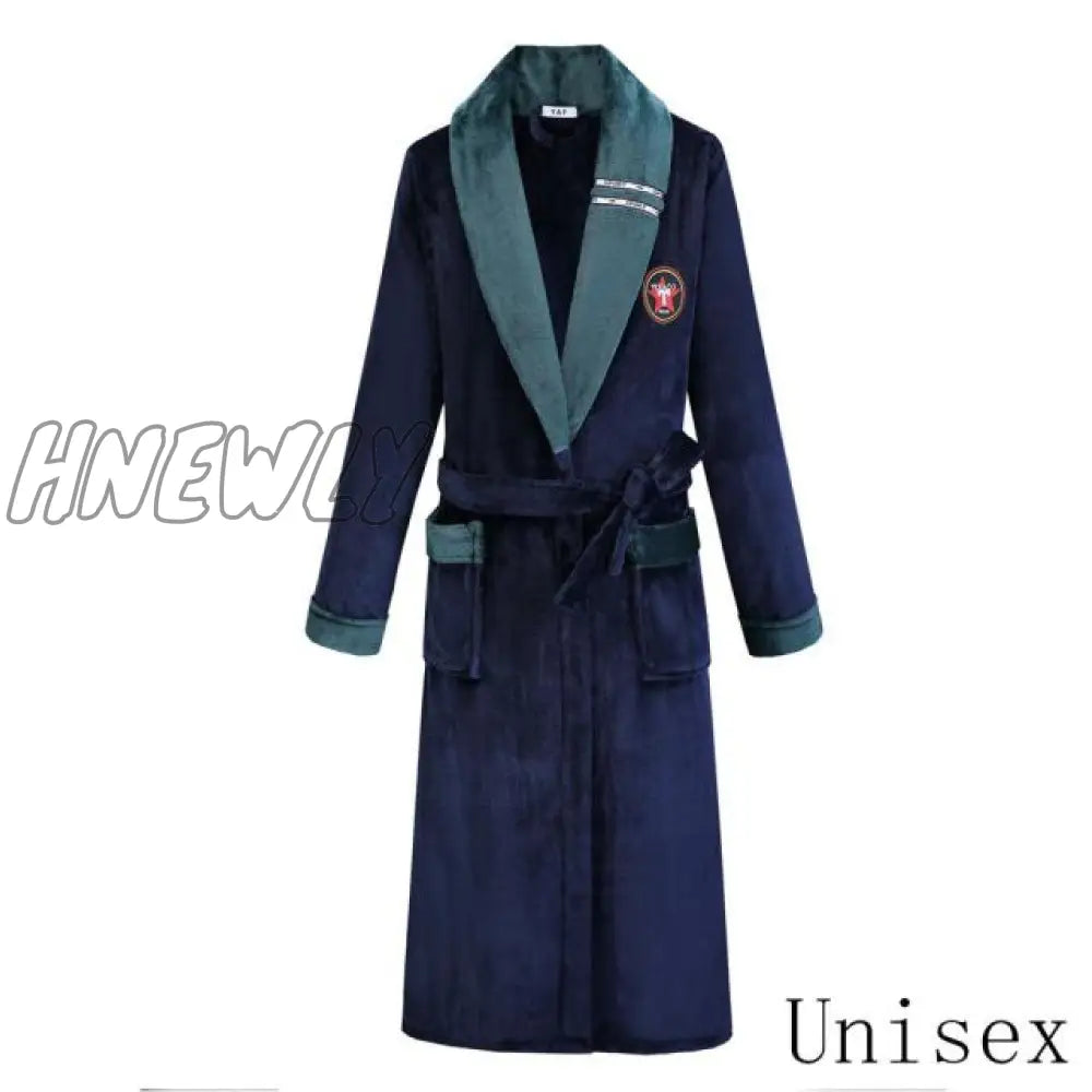 Hnewly Winter Thick Warm Female Coral Fleece Kimono Robe Lovers Couple Nightgown Bath Gown