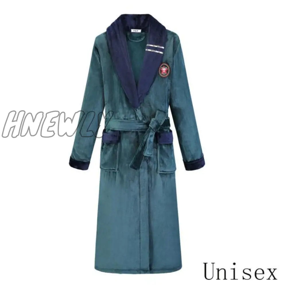 Hnewly Winter Thick Warm Female Coral Fleece Kimono Robe Lovers Couple Nightgown Bath Gown