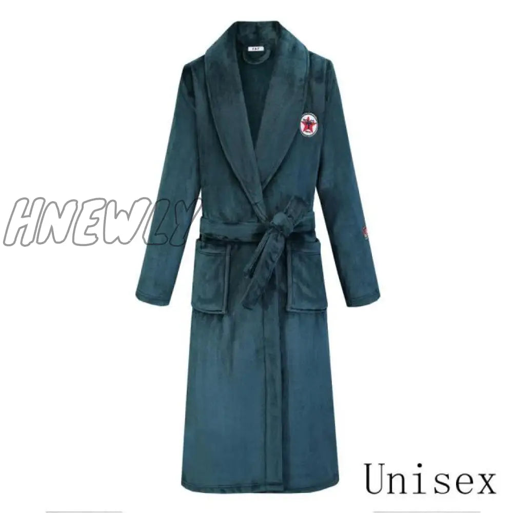 Hnewly Winter Thick Warm Female Coral Fleece Kimono Robe Lovers Couple Nightgown Bath Gown