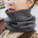 Hnewly Winter Warm Cashmere Scarves Unisex Elastic Wool Knit Ring Neck Scarf Snood Female Thicken Windproof Cycling Driving Pullove