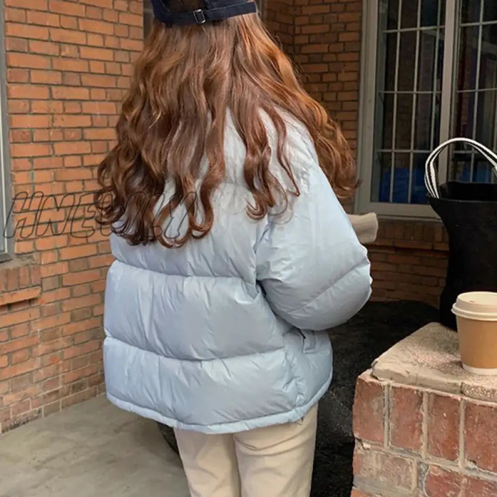 Hnewly Winter Warm Thick Short Parkas Women Korean Stand Collar Cotton Padded Coats Female Zipper