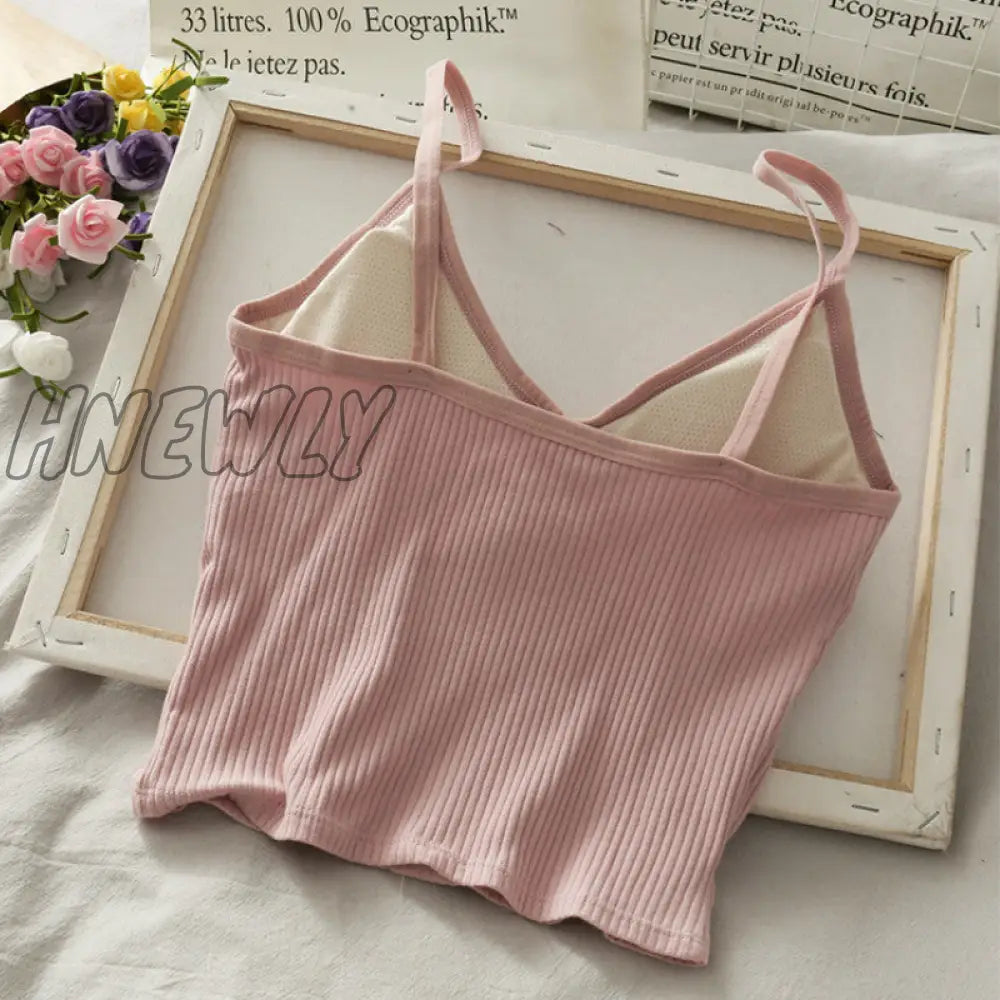 Hnewly Woman Knitted Tank Top Women Strap Vest Sexy Female Knitting Crop