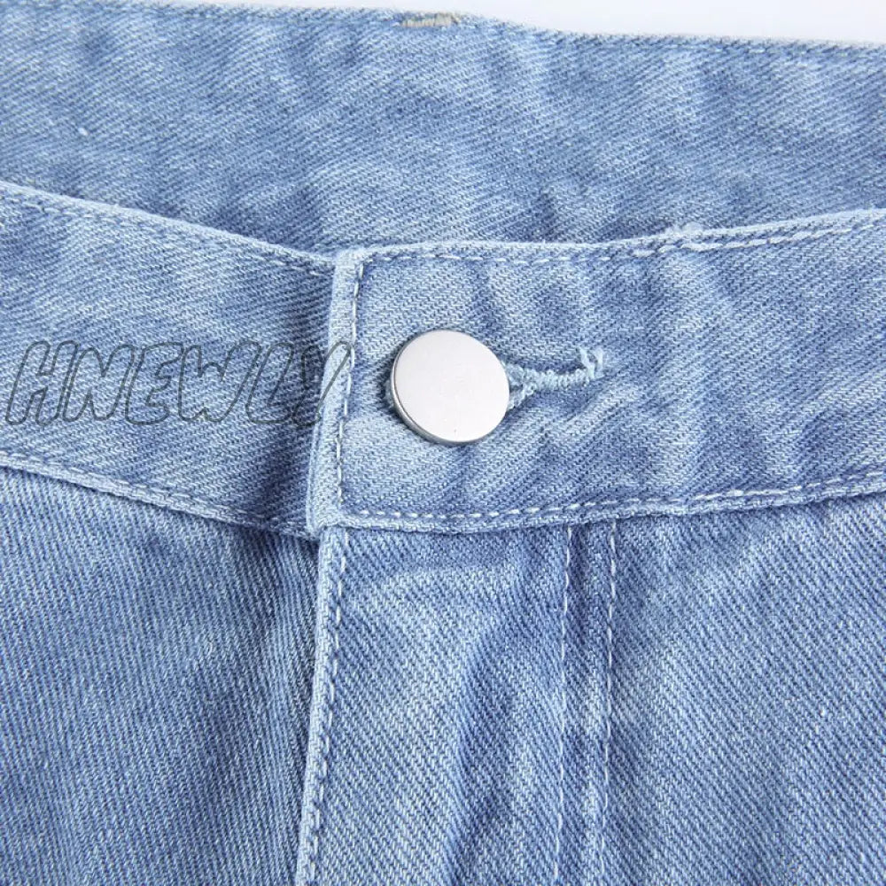 Hnewly Women 90S Y2K Patchwork Wide Leg Mom Jeans Big Pocket Cargo Pants Vintage Mopping Casual