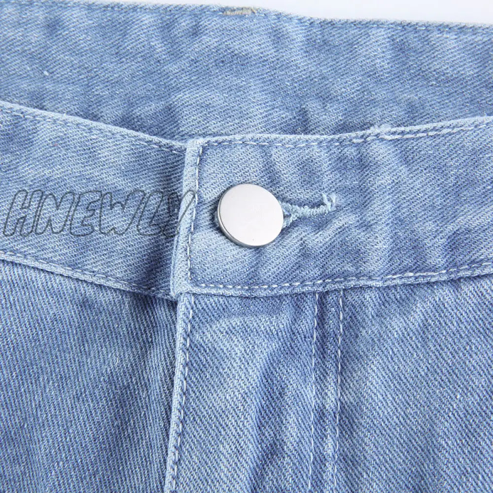 Hnewly Women 90S Y2K Patchwork Wide Leg Mom Jeans Big Pocket Cargo Pants Vintage Mopping Casual