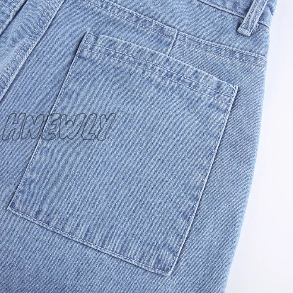 Hnewly Women 90S Y2K Patchwork Wide Leg Mom Jeans Big Pocket Cargo Pants Vintage Mopping Casual