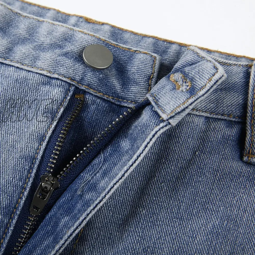 Hnewly Women 90S Y2K Patchwork Wide Leg Mom Jeans Big Pocket Cargo Pants Vintage Mopping Casual