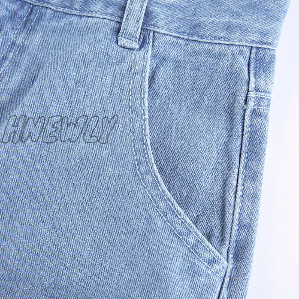 Hnewly Women 90S Y2K Patchwork Wide Leg Mom Jeans Big Pocket Cargo Pants Vintage Mopping Casual
