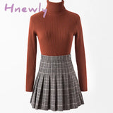 Hnewly Women Casual Turtleneck Knitted Sweater Lady Winter Warm Fashion Korean Harajuku Elastic