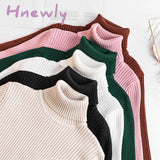 Hnewly Women Casual Turtleneck Knitted Sweater Lady Winter Warm Fashion Korean Harajuku Elastic