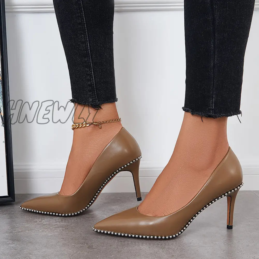 Hnewly Women Closed Pointed Toe Pumps Stiletto High Heel Dress Shoes / Heels