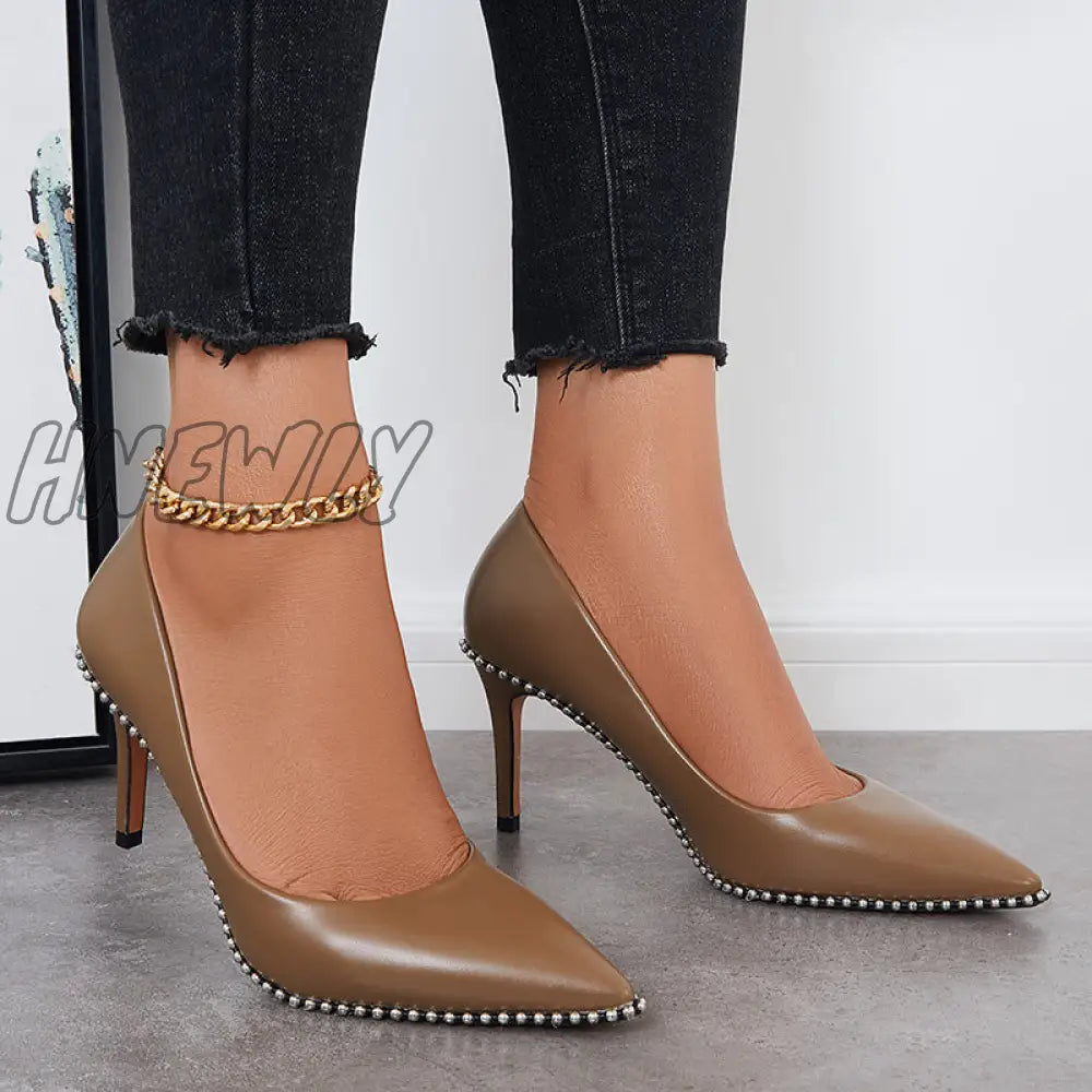 Hnewly Women Closed Pointed Toe Pumps Stiletto High Heel Dress Shoes / Heels