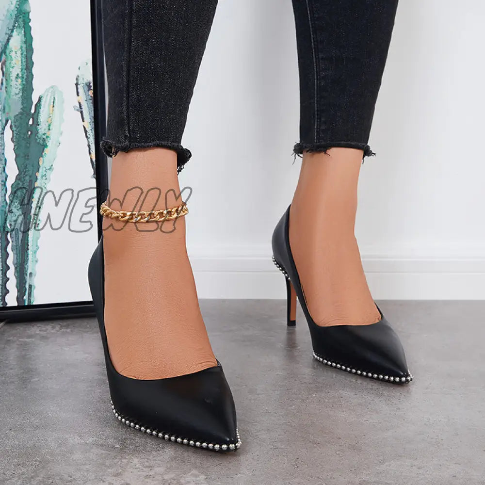 Hnewly Women Closed Pointed Toe Pumps Stiletto High Heel Dress Shoes / Heels