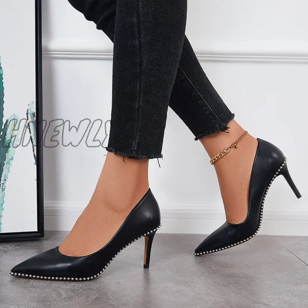 Hnewly Women Closed Pointed Toe Pumps Stiletto High Heel Dress Shoes / Heels