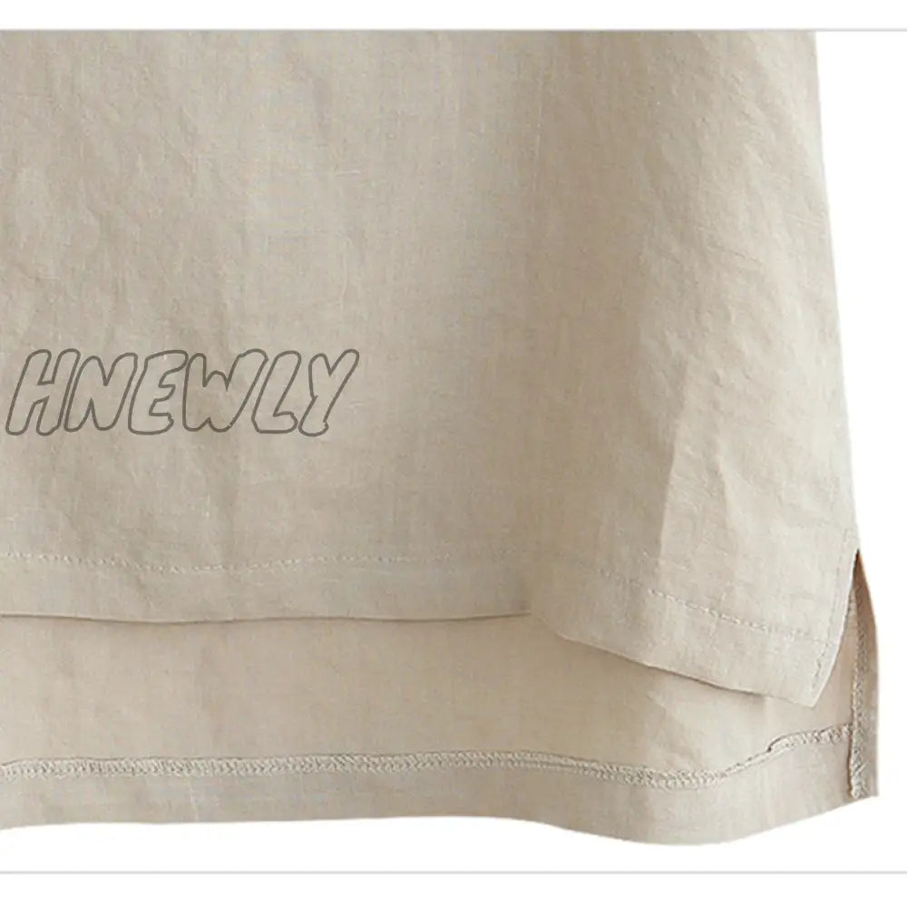 Hnewly Women Cotton Vintage Loose Thin T Shirts Xxxl V-Neck Flax Breathable T-Shirt Summer Sexy