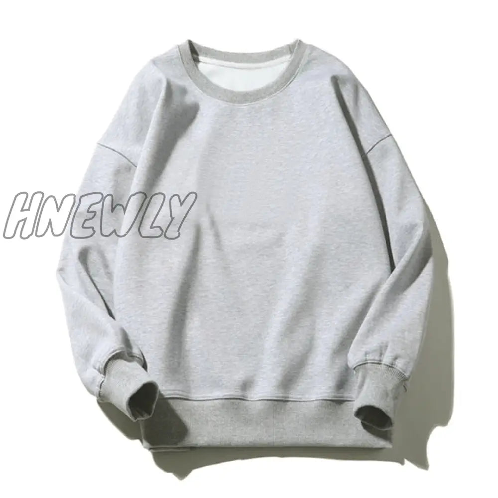 Hnewly Women Couple Hoodies Sweatshirt Fleece 100% Cotton Tracksuit Sports Winter Japanese Casual
