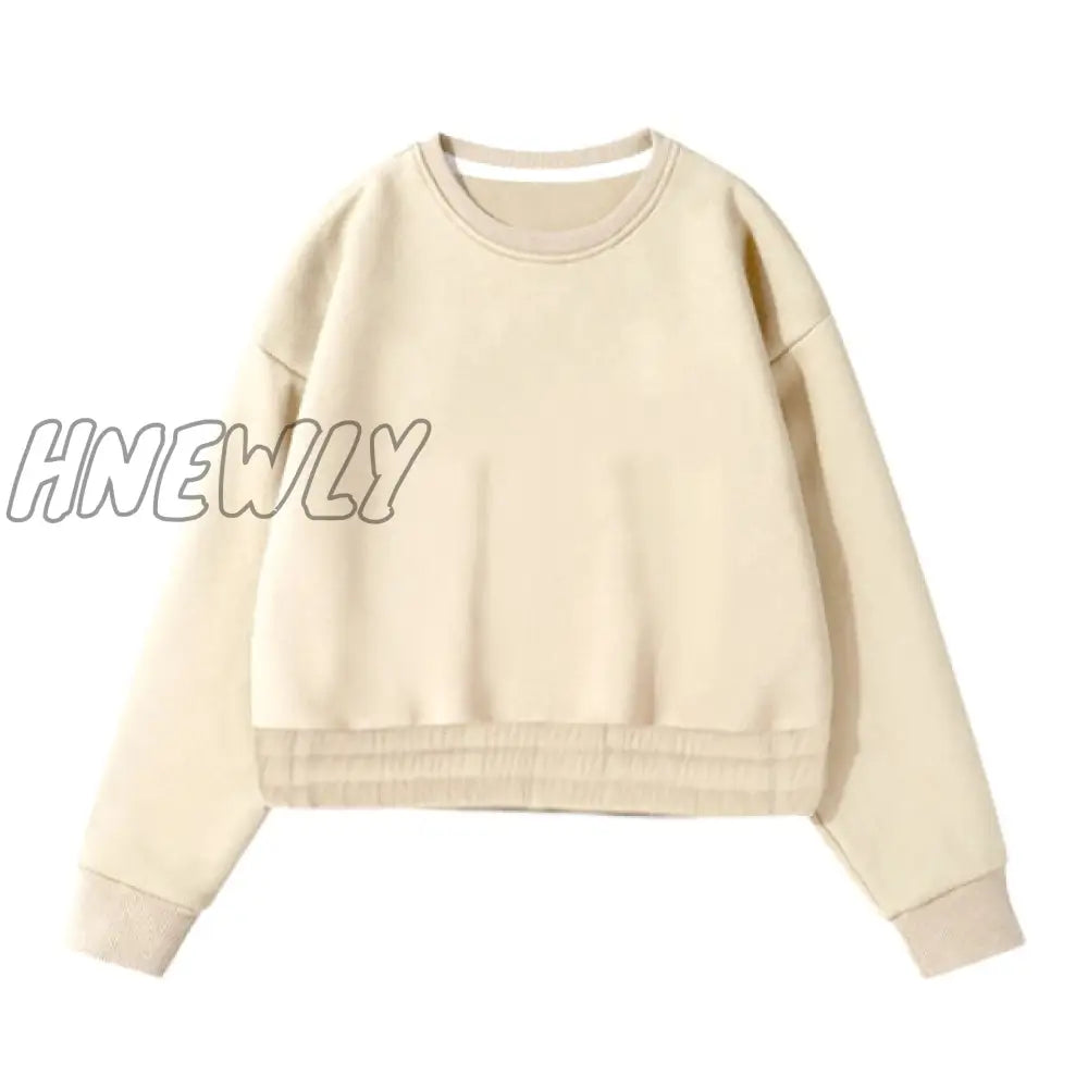 Hnewly Women Couple Hoodies Sweatshirt Fleece 100% Cotton Tracksuit Sports Winter Japanese Casual