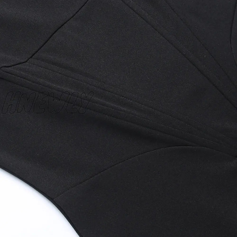 Hnewly Women Elegant Black Party Dresses Strapless Backless Bodycon Summer Dress Sexy Corset Top