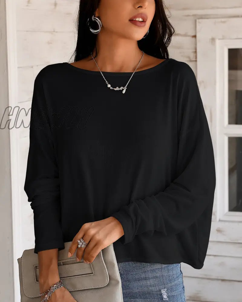 Hnewly Women Elegant Fashion Casual Long Sleeve Blouse Beaded Backless Sexy Tops Spring Outfits