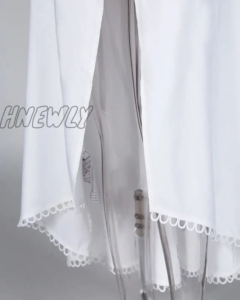 Hnewly Women Fashion Two-Piece Dress Holiday Vacation Flounce Hem Skirt Off Shoulder Ruffle Tops &