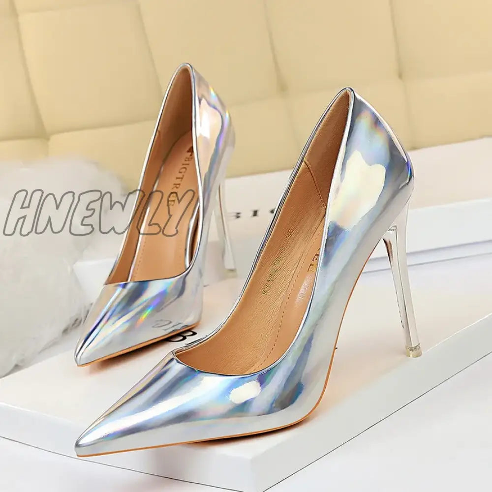 Hnewly Women Fetish 10.5Cm High Heels Pumps Wedding Bridal Stiletto Lady Scarpins Office Party