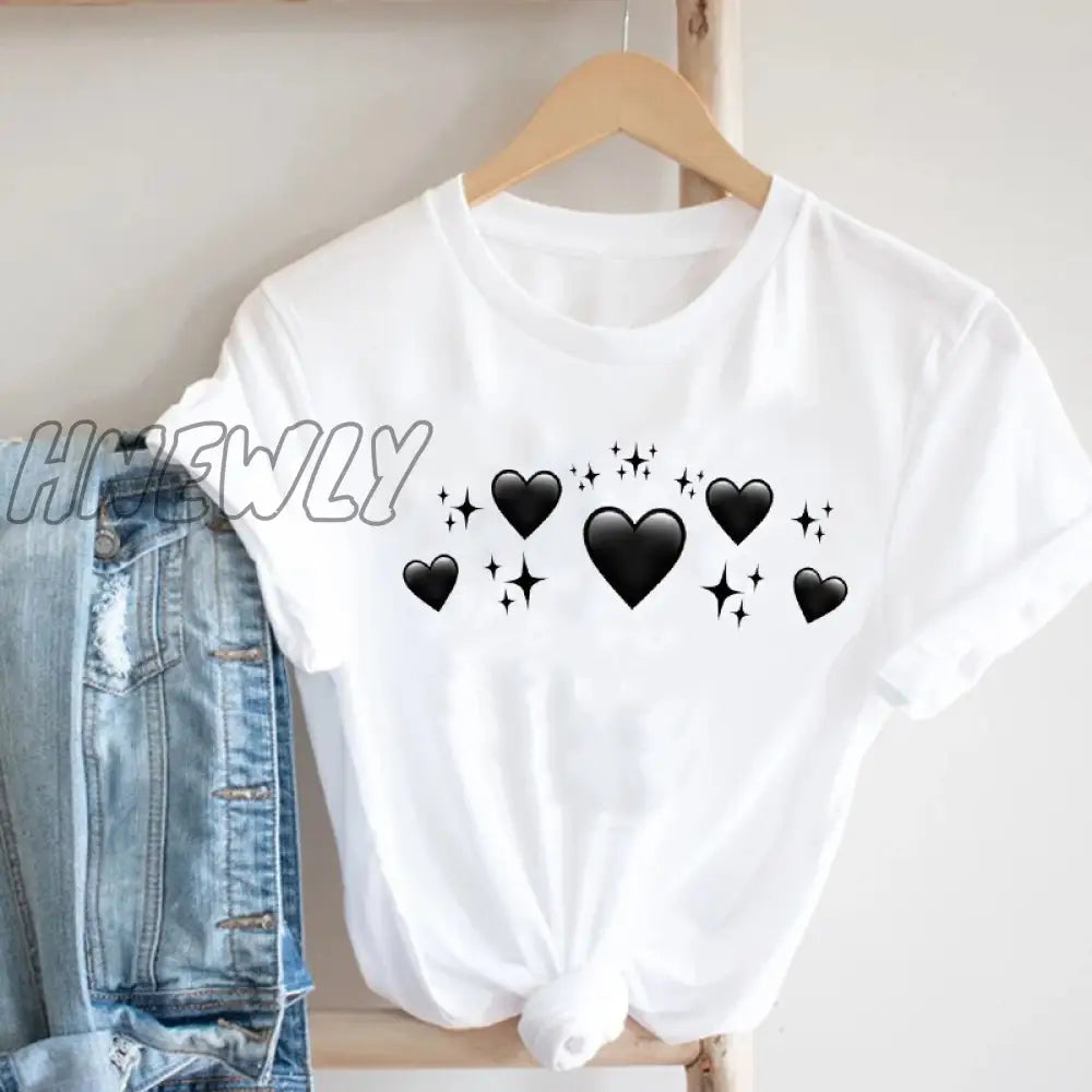 Hnewly Women Printing Butterfly 90S Sweet Love Kawaii Valentine’s Day Fashion Clothes Print Tee