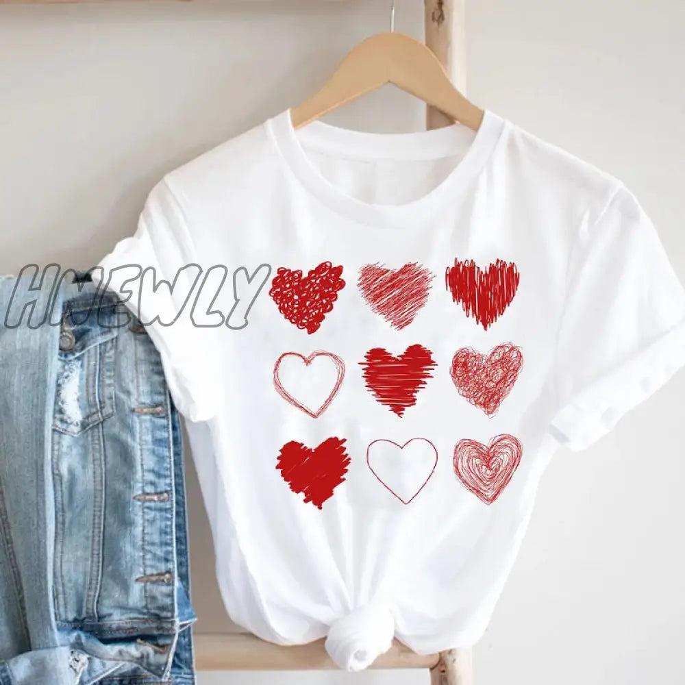 Hnewly Women Printing Butterfly 90S Sweet Love Kawaii Valentine’s Day Fashion Clothes Print Tee