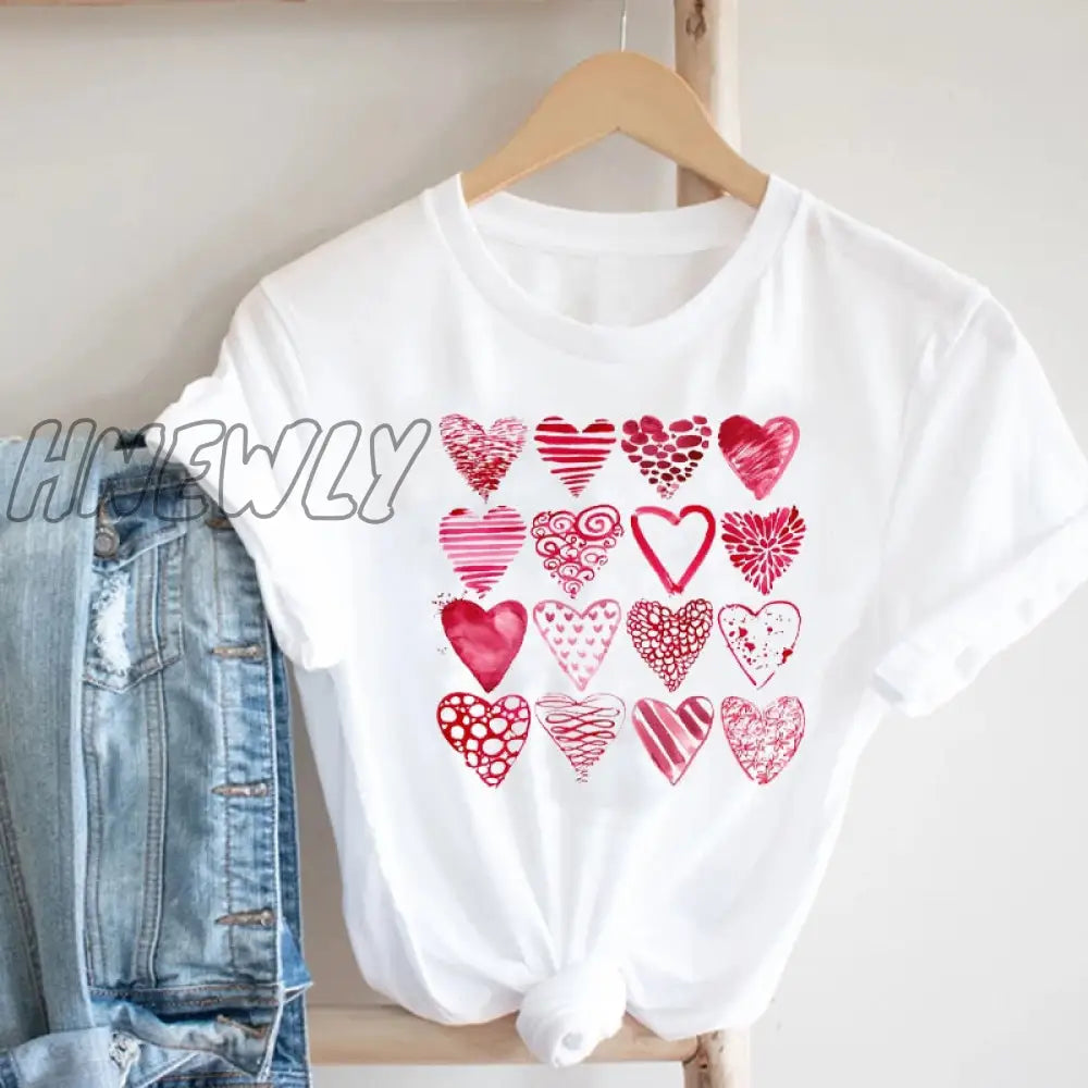 Hnewly Women Printing Butterfly 90S Sweet Love Kawaii Valentine’s Day Fashion Clothes Print Tee