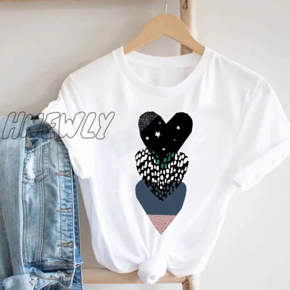Hnewly Women Printing Butterfly 90S Sweet Love Kawaii Valentine’s Day Fashion Clothes Print Tee