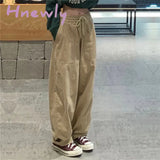 Hnewly Women S-3Xl Casual Pants Safari Style Drawstring High Waist Trousers Loose Japanese