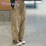 Hnewly Women S-3Xl Casual Pants Safari Style Drawstring High Waist Trousers Loose Japanese
