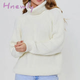 Hnewly Women’s Turtleneck Long Sleeve Sweater Knitted Green Casual Female Autumn Winter Jumper