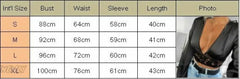 Hnewly Women Sexy Hollow Deep V Neck Lace Crop Short Top Long Sleeve Shirt Blouse