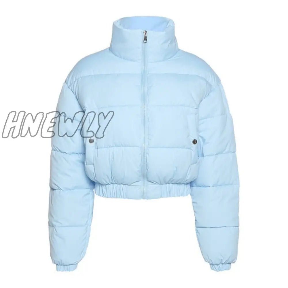 Hnewly Women Short Puffer Jacket Cotton - Padded Thick Drawstring Parkas Zipper Winter Bubble Coat