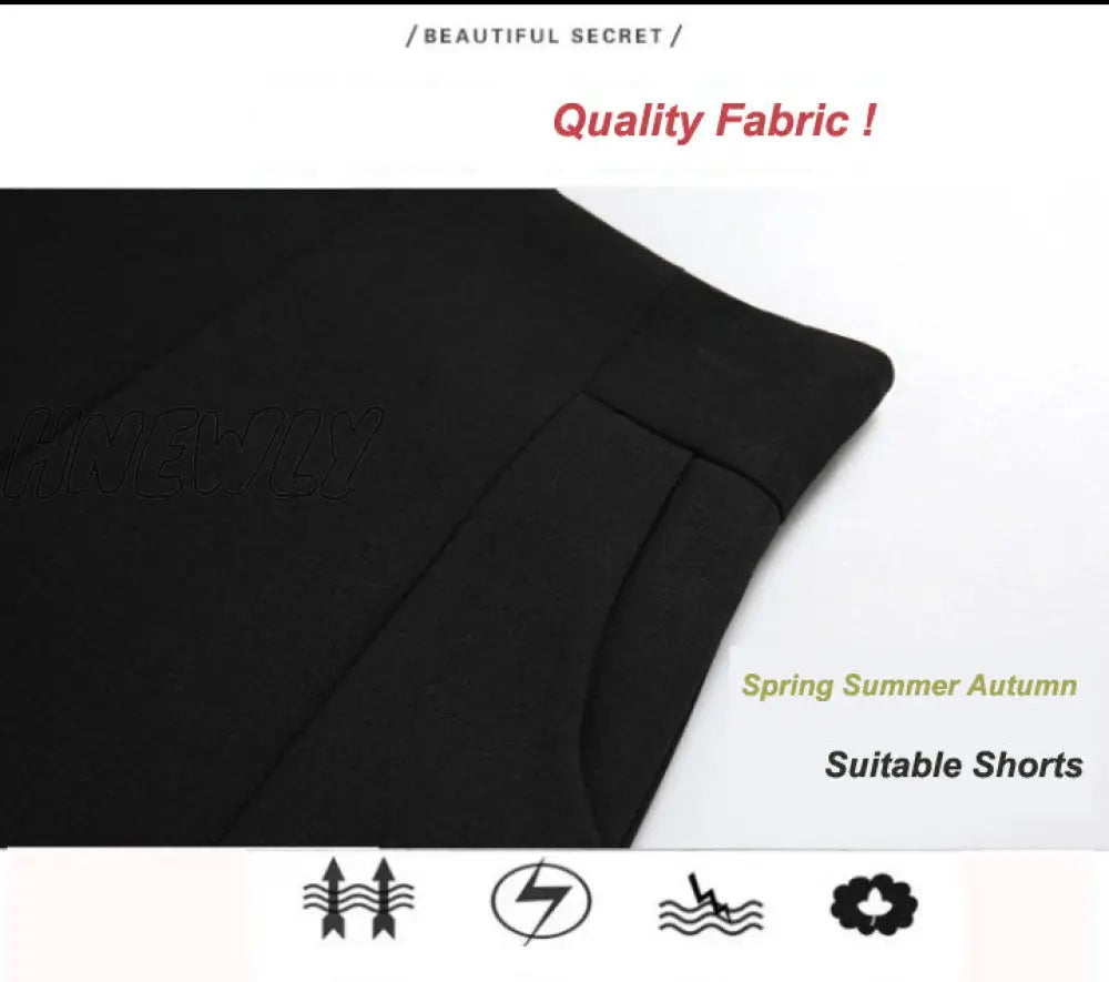 Hnewly Women Shorts Spring Summer Casual High Waist A-Line Loose Wide Leg Chiffon Chic Lady Black