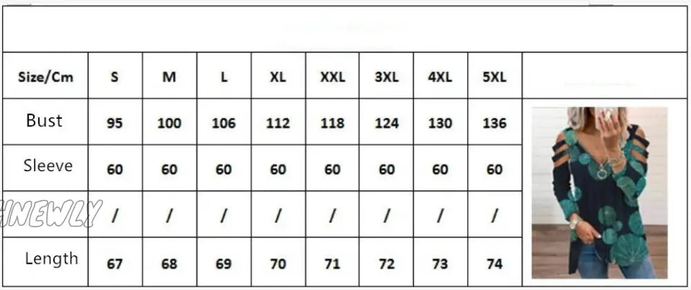 Hnewly Women Strapless V Neck Print Sexy Deep Low Cut Tops Blouse Shirt Out Zipper Long Sleeve