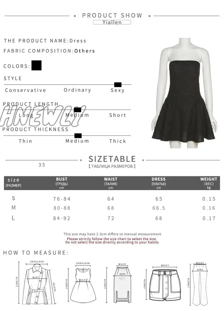 Hnewly Women Summer Fashion Sexy Embossing Mini Strapless Dresses Casual Birthday Club Beach Party
