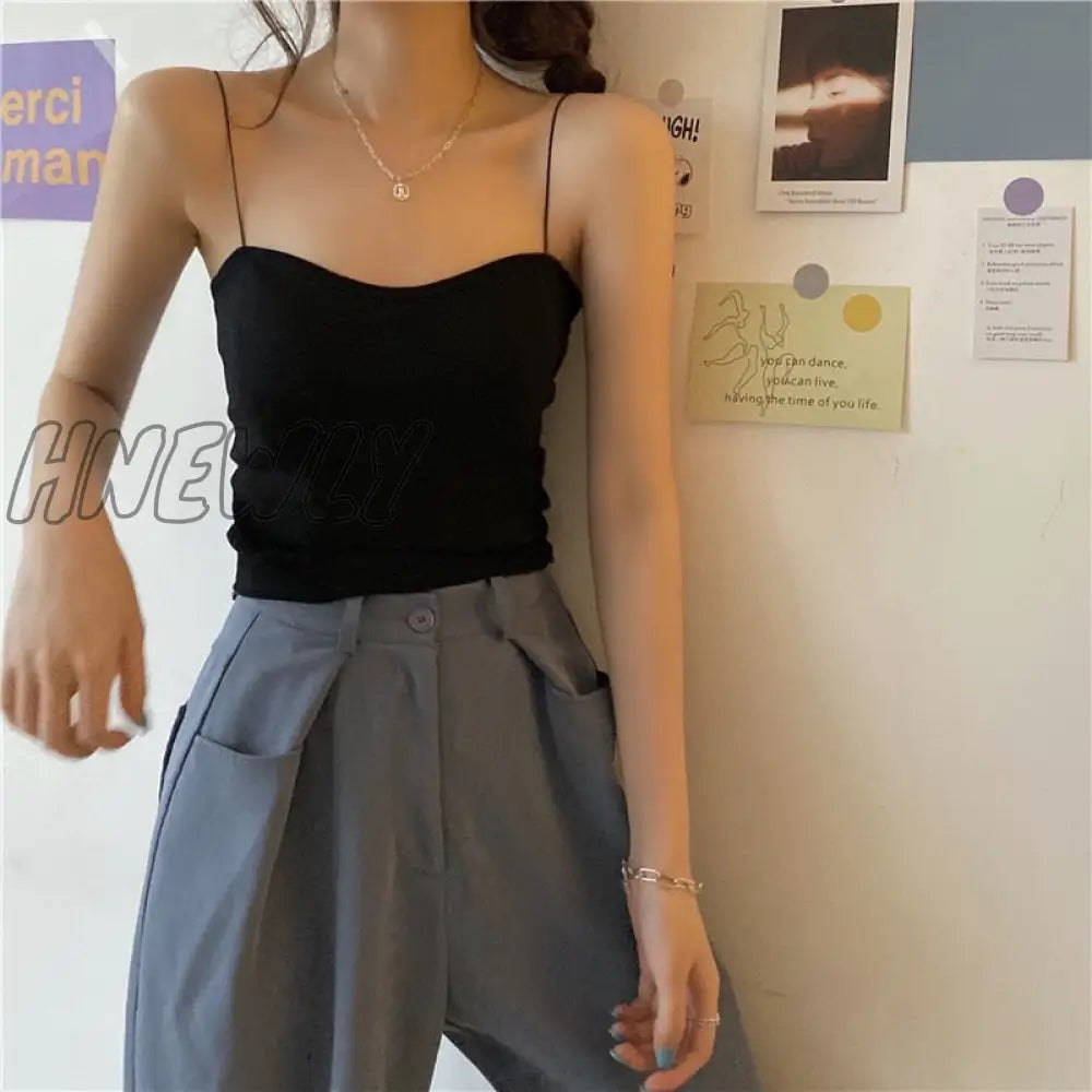 Hnewly Women Summer Shirt Camisole Tank Cotton Soft Elastic Washable Wear-Resistant Versatile Vest